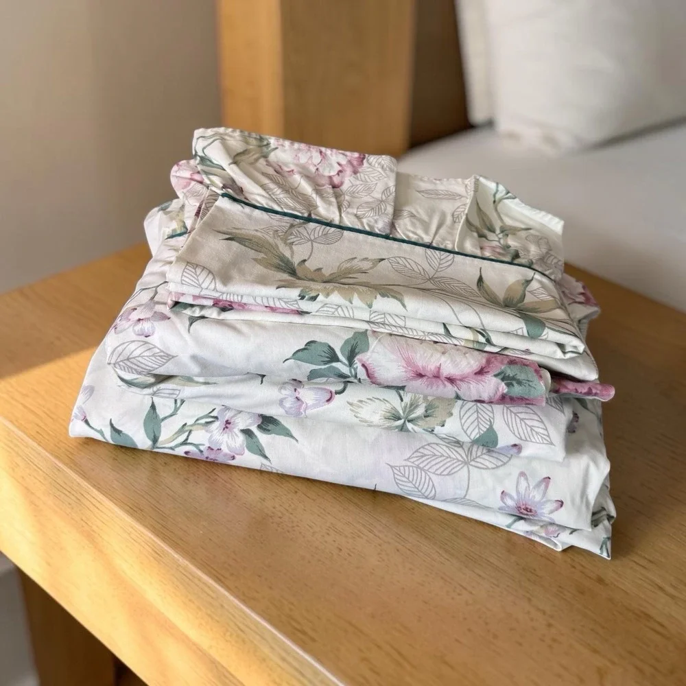 4 pc VTG Springmaid Queen Sheet set Floral House Blass Romance II Cottage Core